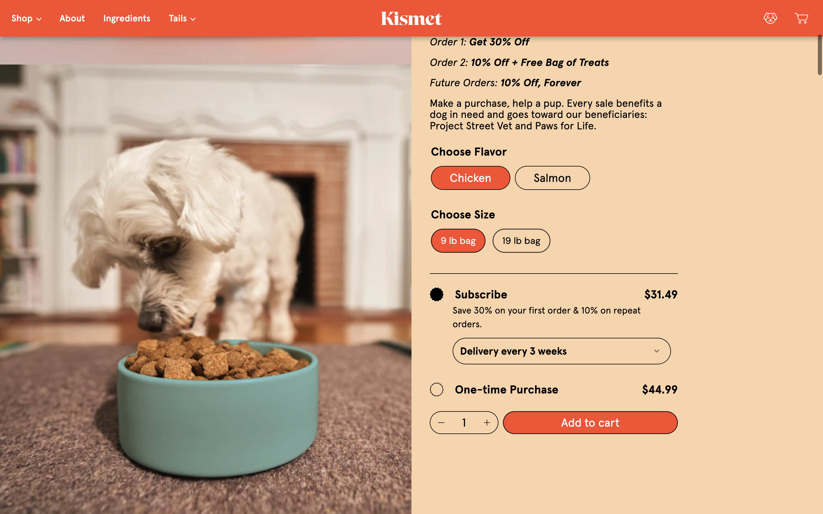 Live PDP — flavor picker